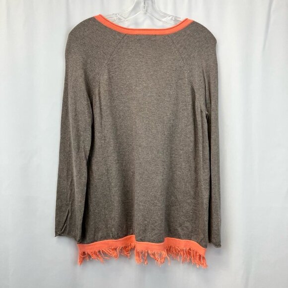 Fresh Produce Womens Tunic Sweater Brown Coral Heathered Long Sleeve V Neck S/M - Picture 5 of 11